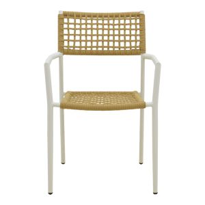 CASTAL CHAIR, STEEL IN WHITE - PE ROPE IN NATURAL COLOR 53X59X84CM