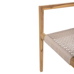 Chair Charlotte solid teak wood - beige rope 58x61x81hcm Hm9637,07