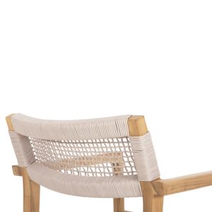 Chair Charlotte solid teak wood - beige rope 58x61x81hcm Hm9637,07