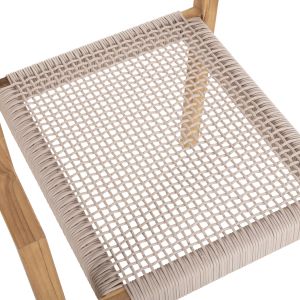 Chair Charlotte solid teak wood - beige rope 58x61x81hcm Hm9637,07