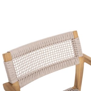 Chair Charlotte solid teak wood - beige rope 58x61x81hcm Hm9637,07