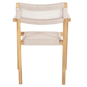 Chair Charlotte solid teak wood - beige rope 58x61x81hcm Hm9637,07