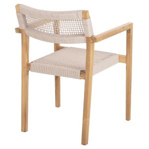 Chair Charlotte solid teak wood - beige rope 58x61x81hcm Hm9637,07