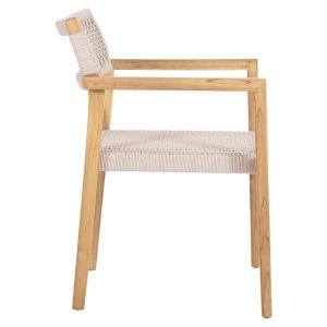 Chair Charlotte solid teak wood - beige rope 58x61x81hcm Hm9637,07
