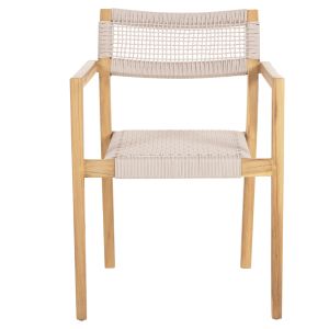 Chair Charlotte solid teak wood - beige rope 58x61x81hcm Hm9637,07