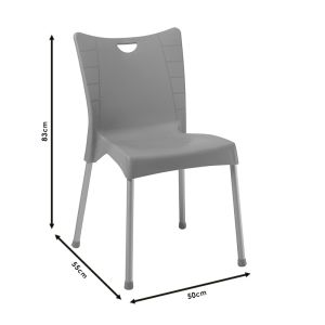 Crafted polypropylene chair in cappuccino color - aluminum leg