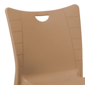 Crafted polypropylene chair in cappuccino color - aluminum leg