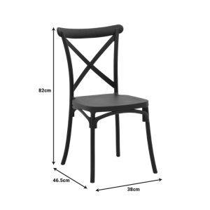 Crossie Pp chair in dark gray shade 38x46.5x82cm