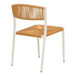 CHAIR CURA, ALUMINUM IN WHITE - RATTAN IN NATURAL SHADE 53X59X78 CM