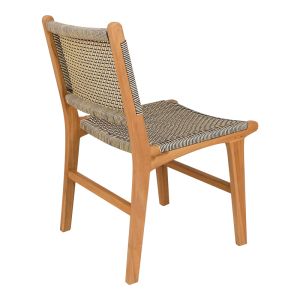 Darien chair, teak in natural shade and cream-black rope, 52x62x86cm