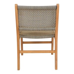 Darien chair, teak in natural shade and cream-black rope, 52x62x86cm