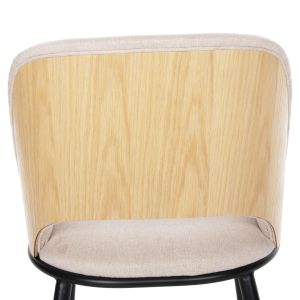 Chair Delf Hm9617,02 with beige fabric and black metal legs 48x55x76