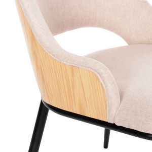 Chair Delf Hm9617,02 with beige fabric and black metal legs 48x55x76