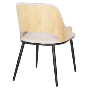 Chair Delf Hm9617,02 with beige fabric and black metal legs 48x55x76