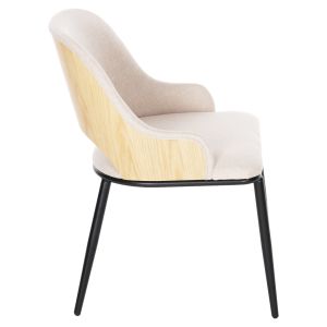 Chair Delf Hm9617,02 with beige fabric and black metal legs 48x55x76