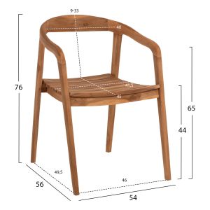 Deus Hm9621 teak chair 54x56x76cm