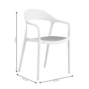 Ember chair with UV protection Pp beige-white 52.5x56.5x81cm
