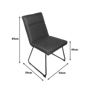 Essential Chaki chair, fabric - black metal leg, 54x59x89 cm