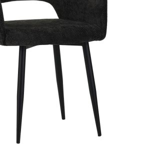 Factols armchair black fabric-black metal legs 53x61x84cm