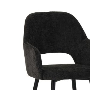 Factols armchair black fabric-black metal legs 53x61x84cm