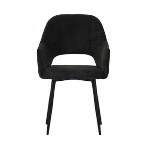 Factols armchair black fabric-black metal legs 53x61x84cm