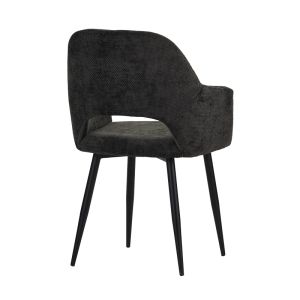 Factols armchair black fabric-black metal legs 53x61x84cm