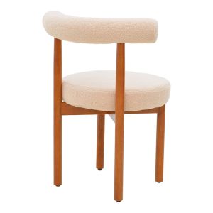 Fenza chair beige plush fabric - walnut beech legs 60x54x75cm