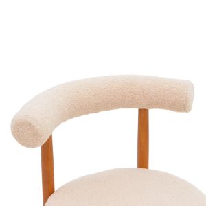 Fenza chair beige plush fabric - walnut beech legs 60x54x75cm