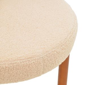 Fenza chair beige plush fabric - walnut beech legs 60x54x75cm