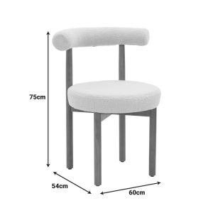 Fenza chair beige plush fabric - walnut beech legs 60x54x75cm