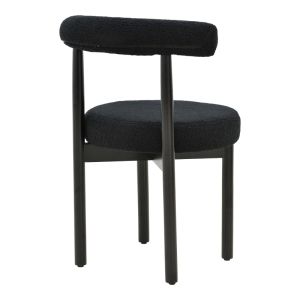 Fenza chair black plush fabric - black beech legs 60x54x75cm