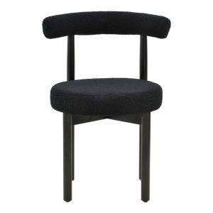 Fenza chair black plush fabric - black beech legs 60x54x75cm