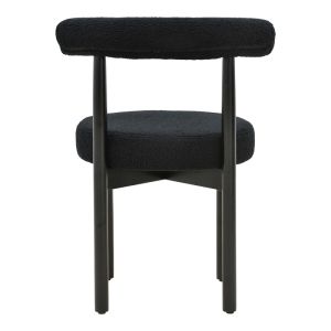 Fenza chair black plush fabric - black beech legs 60x54x75cm