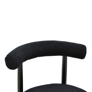 Fenza chair black plush fabric - black beech legs 60x54x75cm