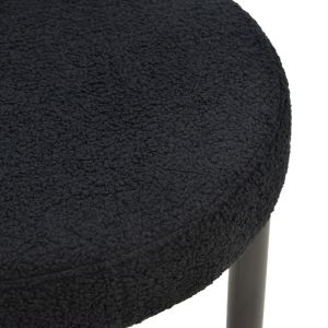 Fenza chair black plush fabric - black beech legs 60x54x75cm