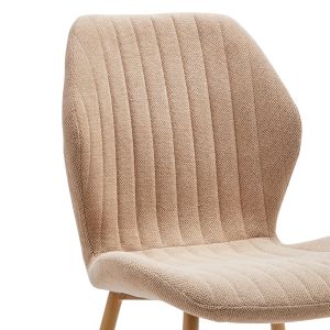 Chair Fersity beige textile-metal legs in natural color 48x56.5x85.5cm