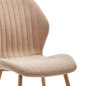 Chair Fersity beige textile-metal legs in natural color 48x56.5x85.5cm