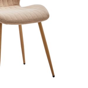 Chair Fersity beige textile-metal legs in natural color 48x56.5x85.5cm