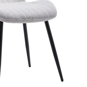 Fersity chair white textile-black metal legs 48x56.5x85.5cm