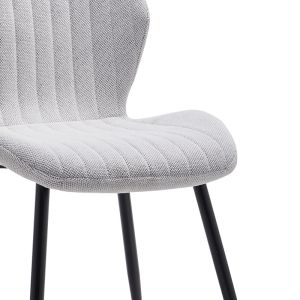Fersity chair white textile-black metal legs 48x56.5x85.5cm