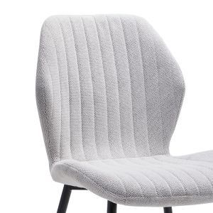 Fersity chair white textile-black metal legs 48x56.5x85.5cm