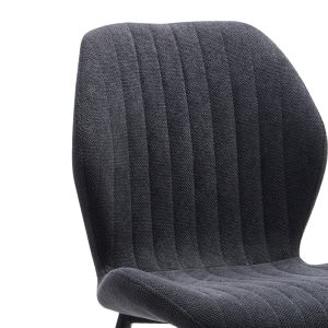 Fersity chair dark gray textile - black metal legs 48x56.5x85.5cm