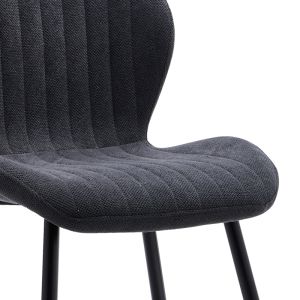 Fersity chair dark gray textile - black metal legs 48x56.5x85.5cm