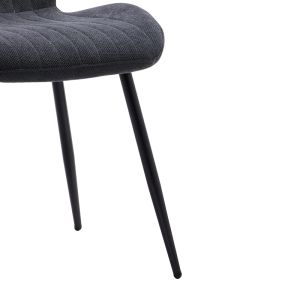 Fersity chair dark gray textile - black metal legs 48x56.5x85.5cm