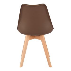 Gaston chair Pp-pu brown color - natural leg 43x51x75cm