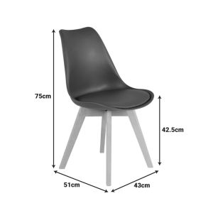 Gaston chair Pp-pu brown color - natural leg 43x51x75cm