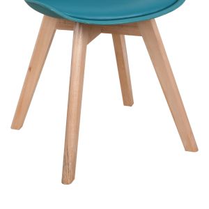 Gaston chair Pp-pu blue color - natural leg 58x47x85cm