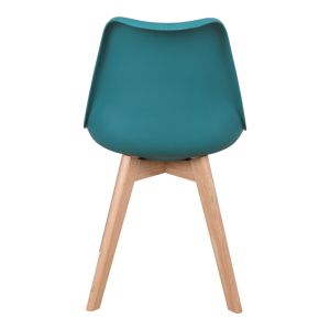 Gaston chair Pp-pu blue color - natural leg 58x47x85cm