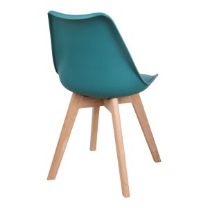Gaston chair Pp-pu blue color - natural leg 58x47x85cm
