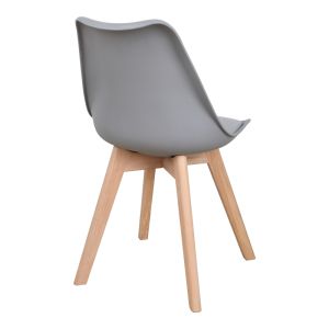 Gaston chair Pp-pu color light gray - natural leg 58x47x85cm
